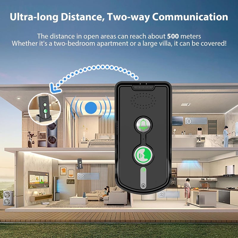 Swokely Rechargeable Wireless Intercom Unit, 2-Way Talking, 500 Meter Talking Distance, Power Saving, IP54 Water Resistance Rating, 2 Pcs, Suitable for Home, Office (Black) - Image 5